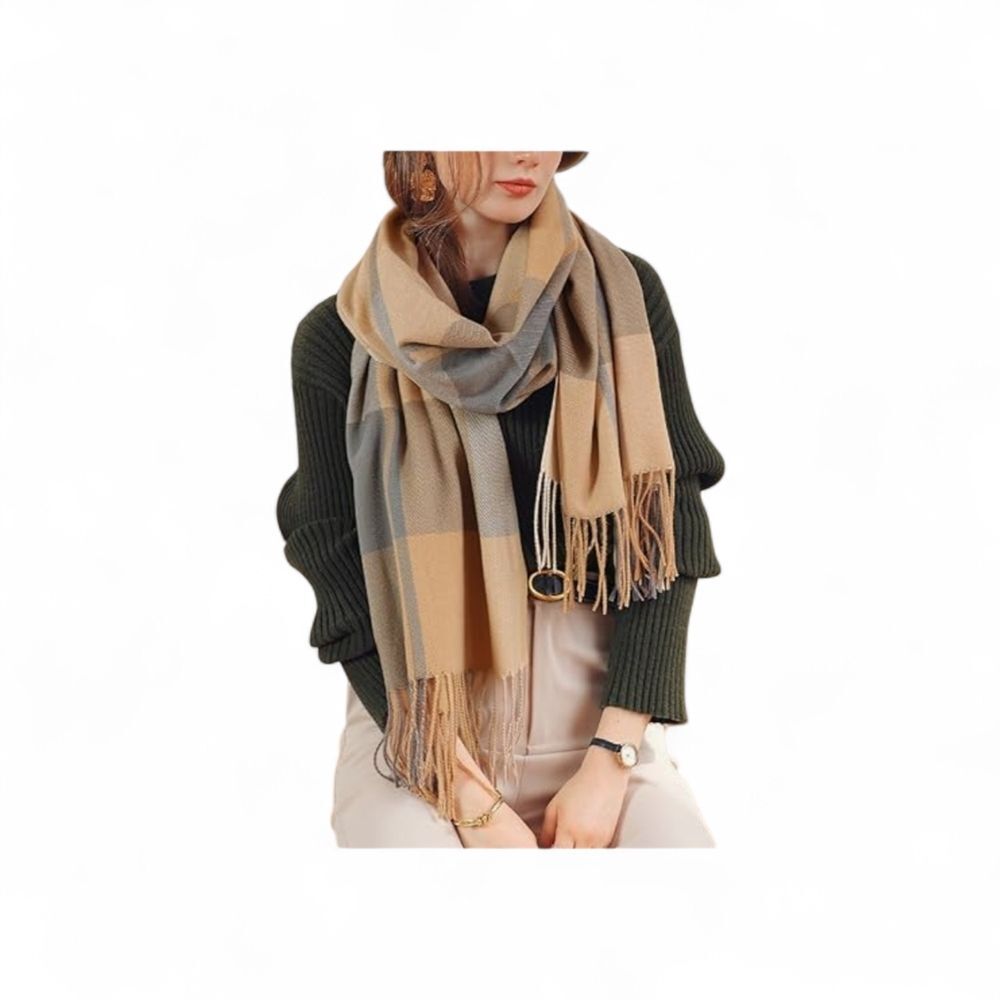 Wander Agio Women's Long Plaid Scarf/Shawl - NIP